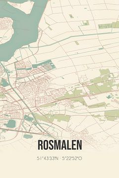 Alte Landkarte von Rosmalen (Nordbrabant) von Rezona