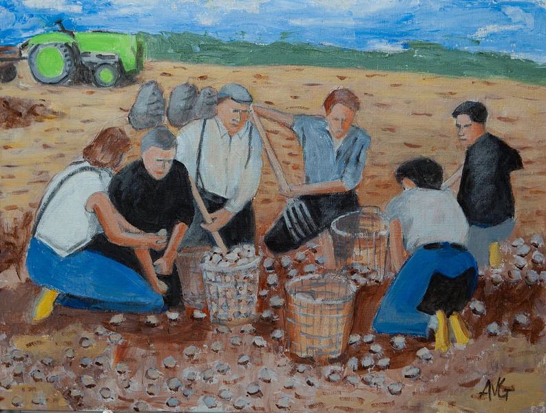 Aardappelrooiers van Antonie van Gelder Beeldend kunstenaar