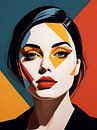 Pop Art Vrouwenportret Abstract Geometrische Kunst van 1xMerch thumbnail