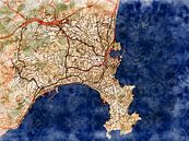 Kaart van Antibes in de stijl 'Serene Summer' van Maporia thumbnail