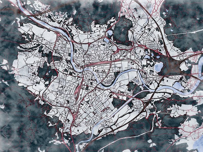 Carte de Villach avec le style 'White Winter' par Maporia