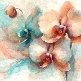Orchideenflüstern in Aquarell von Sabine Wagner
