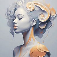 The Acient Goddess portrait  Portret van vrouw orange 3