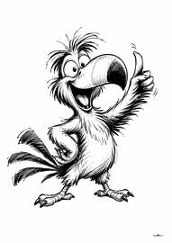 Kleine Vogel-Karikatur