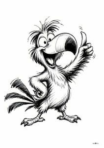 Kleine Vogel-Karikatur