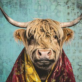 Schottische Highlander Retro-Kunst von Emiel de Lange