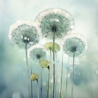 Penseelstreken van Serendipity: paardenbloem abstractie