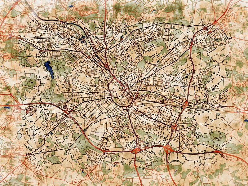 Map of Osnabrück with the style 'Serene Summer' by Maporia