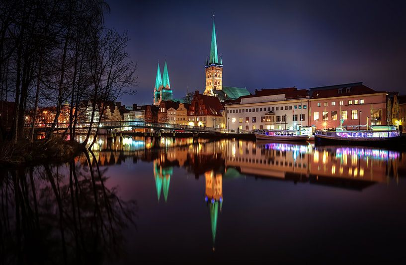 Night over Lübeck by Sabine Wagner