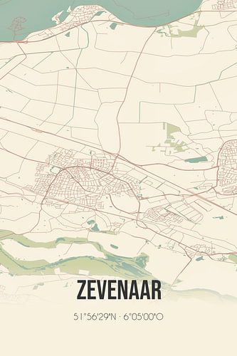 Carte ancienne de Zevenaar (Gueldre)