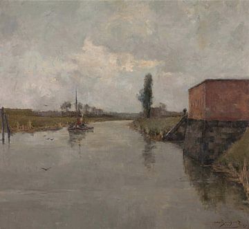 De Schelde in Dendermonde, Albert Baertsoen, 1887 van Atelier Liesjes