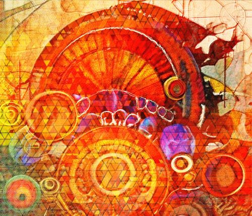 HELIONA CORE – Wandbild mit abstraktem Strahlungsmotiv
