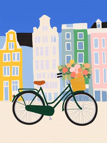Colorful Amsterdam Bicycle & Canal House