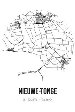 Nieuwe-Tonge (Zuid-Holland) | Landkaart | Zwart-wit van Rezona