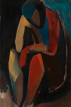 Thoughtful figure in bold colours by Poster Art Shop