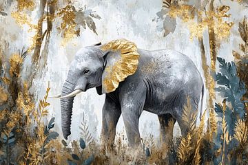 Olifant met gouden accenten van Imperial Art House