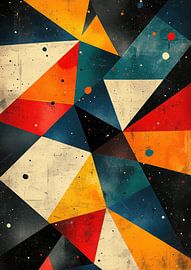 Design spatial rétro avec du bleu, de l'orange &amp ; du violet sur Niklas Maximilian