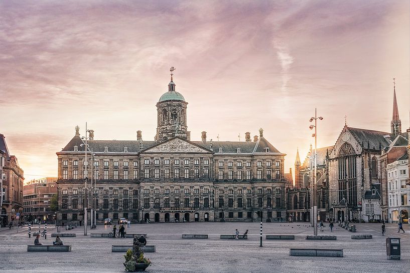 Amsterdam Dam Golden Hour by Marijke Trienekens