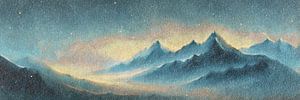 Berge unter Sternenlicht