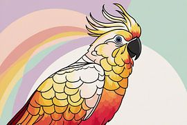 Bunter Kakadu mit Regenbogen von Art & Soul Creations