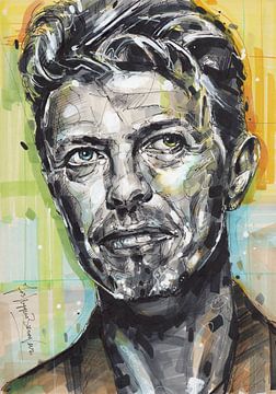 Portrait de David Bowie sur Jos Hoppenbrouwers