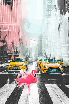 Crazy Street 02 - Flamingo's - New York City van Felix von Altersheim