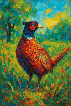 Peinture de faisans. sur Galerie Hoppenbrouwers