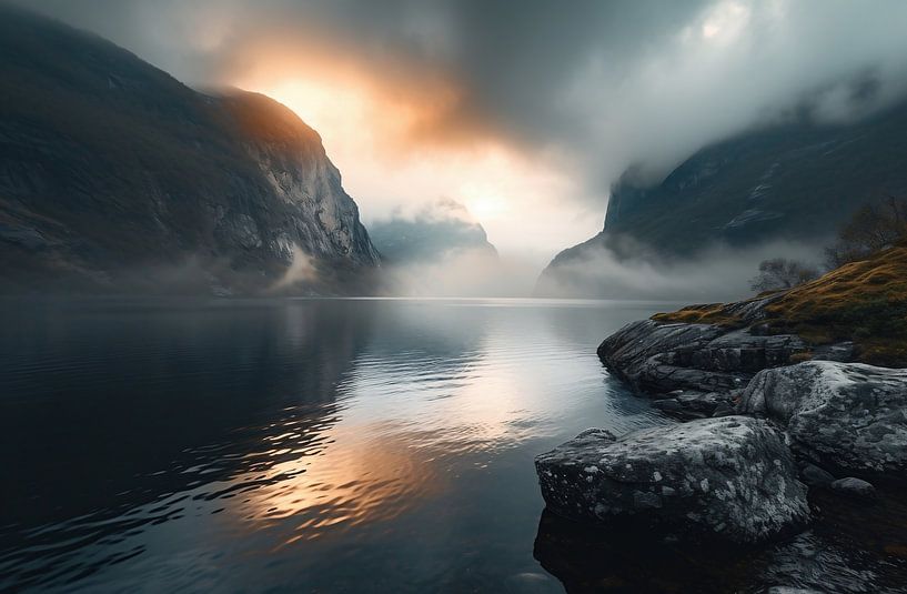 Blick auf den Bergsee von fernlichtsicht