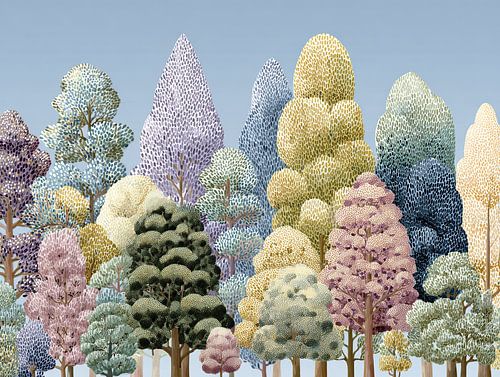 Buntes Blätterdach der Natur