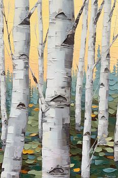 Kleurrijke Aspen Bosschilderij Muurkunst Print