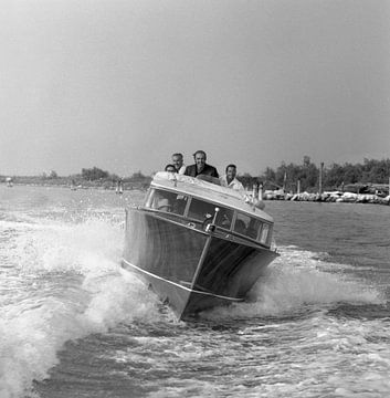 Scottish actor Sean Connery racing on a water taxi by Bridgeman Images