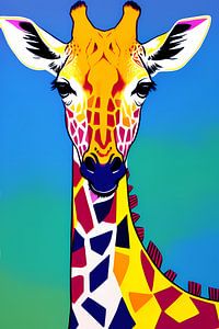 Giraffe in Grafiken von De Muurdecoratie