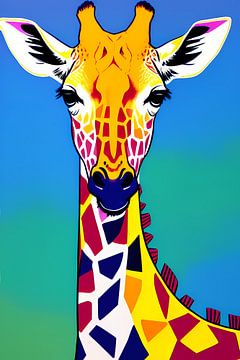 Giraffe in Grafiek van De Muurdecoratie