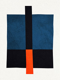 Hedendaagse minimalistische, geometrische abstracte kunst, levendige tinten, kleurrijk van Online Arts