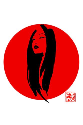 Geisha in rot