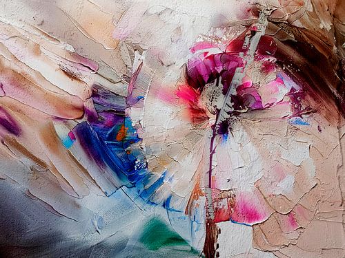 Modern Abstract. Bloem op Beton structuur