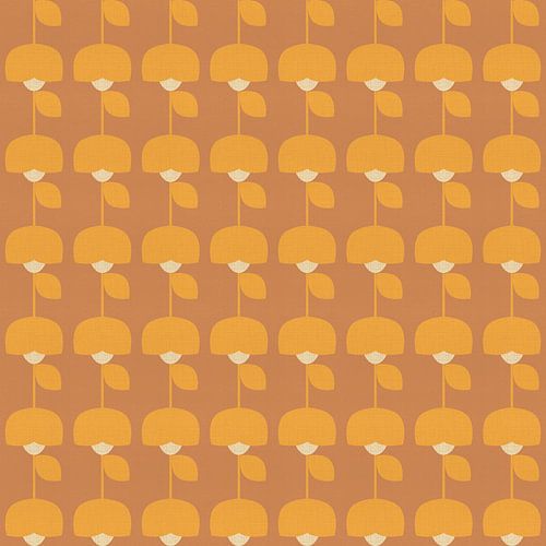 Mid century retro patroon in geel en oker