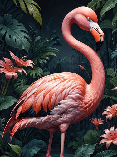 Botanical bird collection - Flamingo