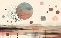Baum in abstrakter Landschaft