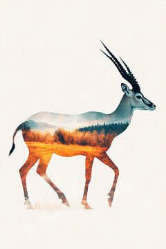 Dierlijke landschapsvisie van Poster Art Shop