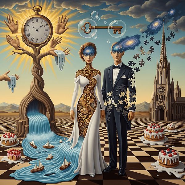 Romantic Surreal Dreamscape Love Painting by Aden Pink Galerry