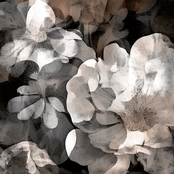 Antique winter flowers in earthy colours