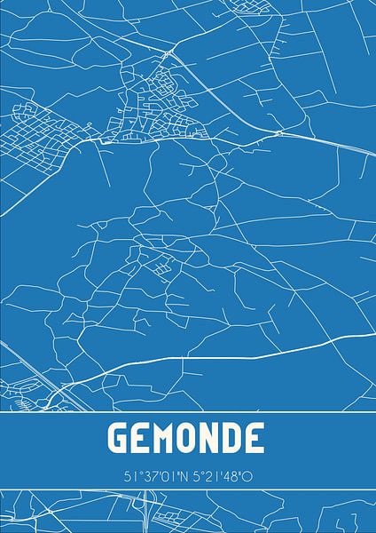 Blueprint | Map | Gemonde (North Brabant) by Prints of Place