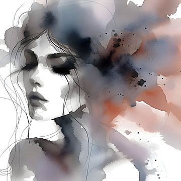 Aquarel vrouwenportret van Jessica Berendsen