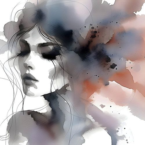 Watercolour female portrait