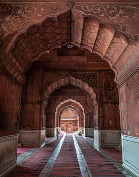 Doorkijk door de rode moskee in Delhi