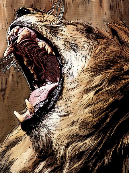 Roaring Lion Painting by Septif