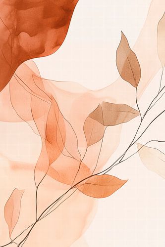 Delicate leaves in soft earthy colours
