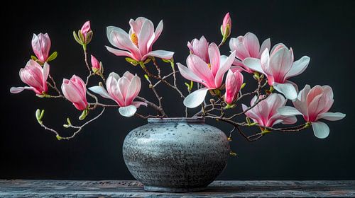 Stilleven met Magnolia Bloemen.