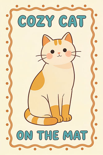 Chat douillet – Affiche pour chambre d'enfant